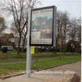 Lamp post advertising double sided light box